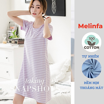 Váy cotton ba lỗ phối chân váy kẻ ngang  Giá 80000đ tại Mua Chung