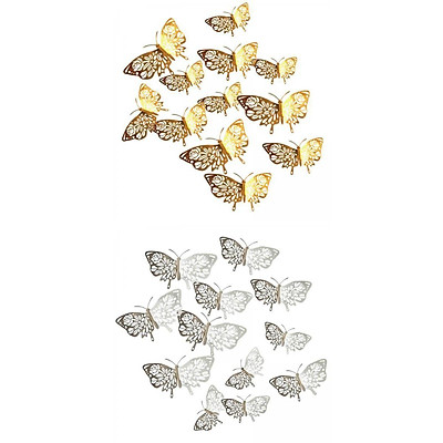 Mua 2x12pcs 3D Butterfly Wall Stickers Art Decals Home Room ...