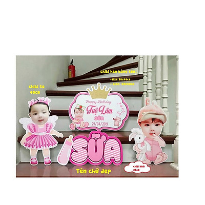 Chibi trang trí sinh nhật cho bé
