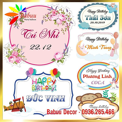 Mẫu bảng tên sinh nhật dành cho bé gái  Bóng sinh nhật Con Cưng