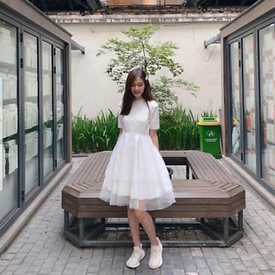 Mua Váy trắng công chúa tay lỡ siêu xinh  đầm dự tiệc sinh nhật thời trang  nữ thiết kế  Tiki