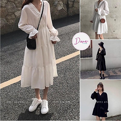 Váy Babydoll Tiểu Thư Cổ Bèo Trắng Tay Phồng Xinh Xắn  Ngọc Diệp Fashion    Hazomicom  Mua Sắm Trực Tuyến Số 1 Việt Nam