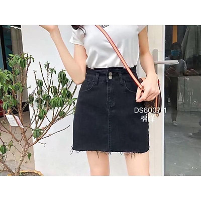 Chân váy bò ngắn chân váy jean dáng chữ A thời trang trẻ trung năng động chân  váy jean cạp cao rách màu xanh MS27  MixASale