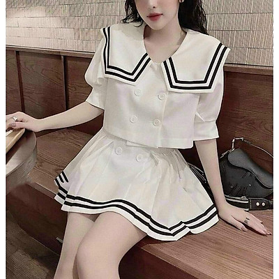 Set áo váy thủy thủ nơ dễ thương cho bé gái BGB121026  Bé Xinh Shop