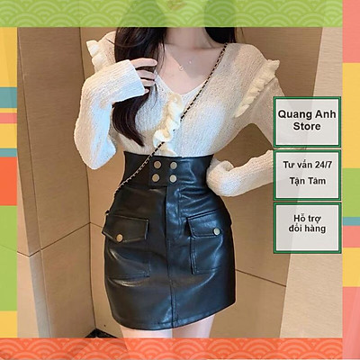 Mua Chân Váy Ngắn Xếp Ly Nhỏ Dáng Xòe  Chân Váy Nữ Chữ A Lưng Cao Nắp Túi  Đính Cúc Hàng Quảng Châu Cao Cấp  Yeep
