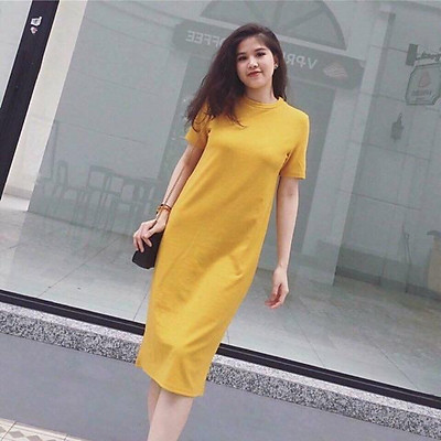 Mua Đầm nữ dáng dài form rộng  Váy suông dài trơn thắt eo vintage VTS   Tiki