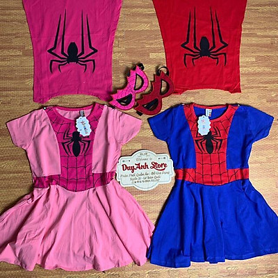Đầm siêu nhân người nhện Spiderman bé gái từ 13kg  32kg  Đồ bộ áo khoác siêu  nhân