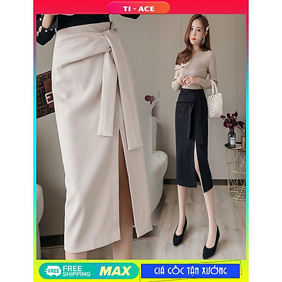 Chân váy bút chì xẻ tà thiết kế lưng cao dáng midi dài qua gối chuẩn form  tôn dáng TX004 chất liệu vải nhập co giãn tốt cho xem hàng  Giá