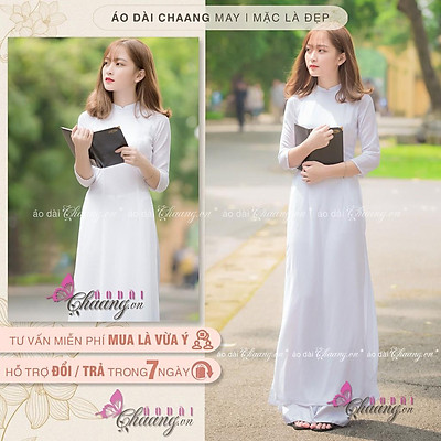 Mua Áo Dài Trắng 4 Tà Chaang Áo Dài Học Sinh Cấp 3 Đi Học May Sẵn Truyền  Thống Lụa Tằm Đẹp | Tiki