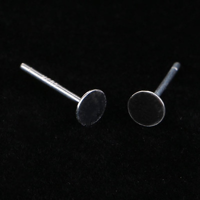 200pcs Stainless Steel Blank Pad Flat Earring Post Studs Base Pins with Ear  Back