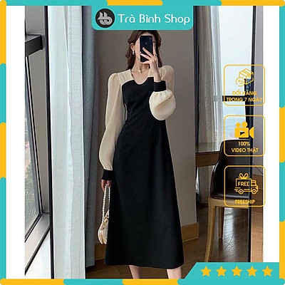 Outlet  Đầm suông tay bồng chiết eo  My Way Fashion  Thời trang thiết  kế cao cấp