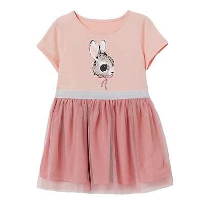 Đầm thun tai Thỏ phối tùng lưới dành cho bé gái CBG9551P  Bé Cưng Shop