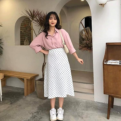 Lịch sử giá Chân váy midi dáng dài hoa nhí MORAN màu xanh trắng vintage  điệu đà Hàn Quốc mùa hè cập nhật 72023  BeeCost