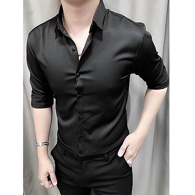 Áo Sơ Mi Nam Xanh Đen Chấm Bi Phong Cách Lịch Lãm Sang Trọng mua Online giá  tốt  NhaBanHangcom