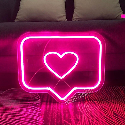 Mua Đèn neon màu hồng trang trí phòng ngủ, thả tim neon decor | Tiki