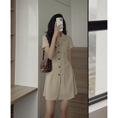 Đầm Cổ Vest Cao Cấp Thắt Eo Sang Trọng D031  Cam Fashion  Design