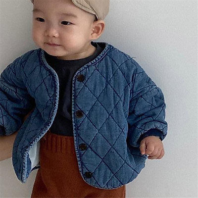 Mua Phong Cách Hàn Quốc Quần Áo Mùa Đông Bé Trai Bé Gái Làm Dày Denim Áo  Trẻ Sơ Sinh Ấm Mền Chần Gòn Áo Khoác - 3-6M, 3-6M Tại Feimaoling | Tiki
