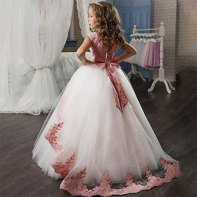 Đầm dạ hội cho bé gái váy ren bé gái váy đầm trẻ em catwalk trang phục  piano ngắn tay  Váy trẻ em  Lumtics  Lumtics  Đặt hàng cực