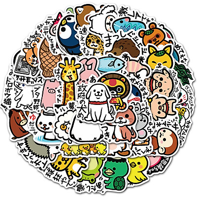 Mua Sticker 50 miếng hình dán Japan Cute Animal | Tiki