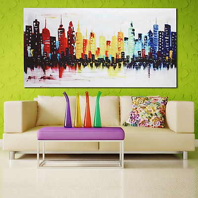 Mua Modern Asian City Canvas Abstract Painting Print Living Room Wall Decor  No Frame | Tiki