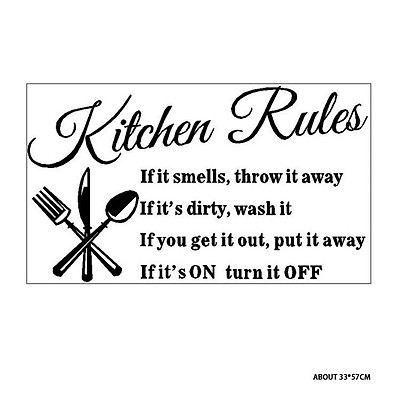 Mua Kitchen Rules Wall Stickers Kitchen Restaurant Wall Stickers ...