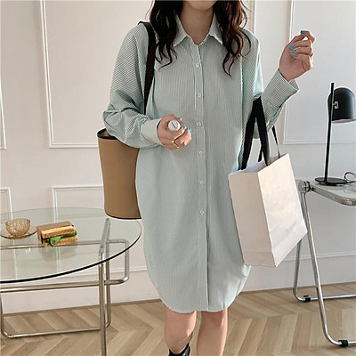 Áo sơ mi nữ dáng dài mặc kiểu giấu quần sm165  Lazadavn