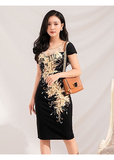Đầm Xòe Kết Cườm Thời Trang