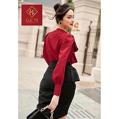 Set Công Sở Nữ NK Fashion Thiết Ké Áo Kẻ Kết Hợp Chân Váy Màu Vải