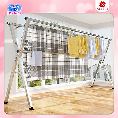 Mua Giàn Phơi Quần Áo Inox Cao Cấp Kéo Dài Thông Minh Vando Cho Chung Cư  Trong Nhà, Ngoài Trời, Kèm Bánh Xe Linh Hoạt, Giá Kệ Treo Đồ - Dài Tới