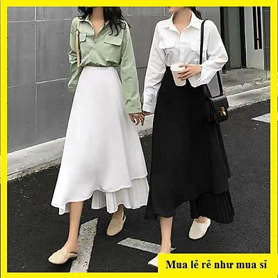 Mua Chân Váy Dài Qua Gối Nhún Eo Vạt Chéo Lệch Giấu Bụng Phong Cách Hàn Quốc  Sang Chảnh Hẹn Hò Chân Váy Công Sở Dài đi Tiệc  Yeep