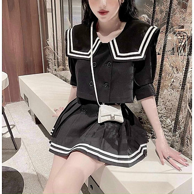 Có Sẵn Bộ Váy Chữ a Xếp Ly Ôm Eo Dài Trung Bình Phong Cách Thủy Thủ Nhật  Bản Thời Trang Mùa Hè Dành Cho Nữ Sinh Có Tách Lẻ  Shopee