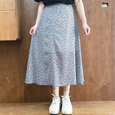 Chân váy hoa nhí chấm bi midi vintage ảnh thật  BigBuy360  bigbuy360vn