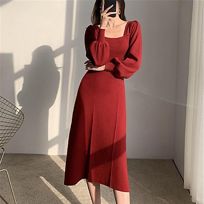 Váy Len Dáng Dài Mũ Trùm Đầu Phong Cách AL25  Hàng Quảng Châu Cao Cấp