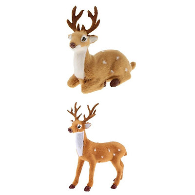 Mua 2x Christmas Reindeer Elk Deer Figurine Ornament Home Decor | Tiki