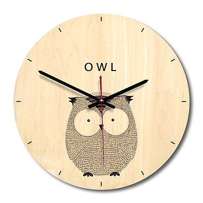 Mua Wooden Wall Clock Cartoon Animal Printing Wall Clock Living ...