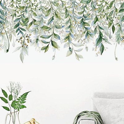 Mua Green Leaves Decoration Wall Sticker Removable Plant Pattern ...