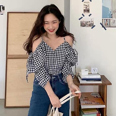 Áo sơ mi nữ hở vai tay dài đẹp dễ thương như hot girl  Thời trang  Việt  Giải Trí