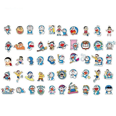 Mua Sticker 50 miếng hình dán Doraemon - Decal chống nước tại ...