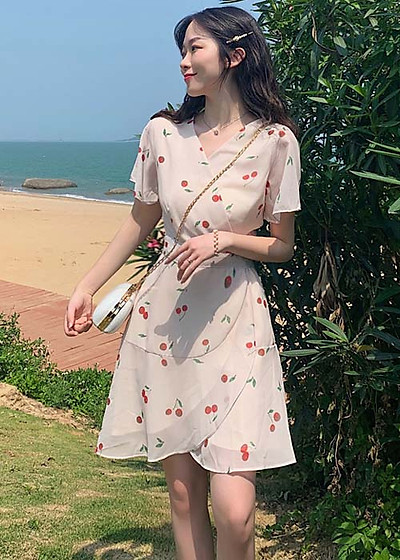 Mua Đầm Xòe Voan Phối Sọc Cổ Đắp Chéo TT  TGT1983  Tiki