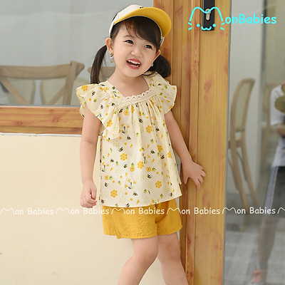 Mua Bộ Đồ Bé Gái Mùa Hè Tay Cánh Tiên Mặc Nhà Hoặc Đi Chơi Chất Đũi Tơ Mềm  Mại Cho Bé 2, 3, 4, 5, 6 Tuổi Monbabies Vl75 - 5 Tại Monbabies | Tiki