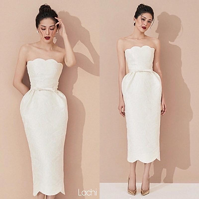 Đầm body 2 dây cúp ngực kết hoa nổi phối ren cao cấp  Đầm body đẹp