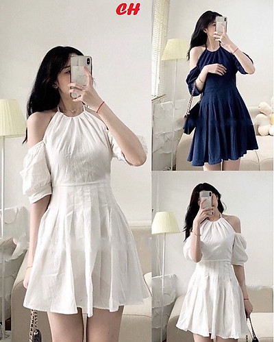 Set Yếm Váy 2 Dây Xòe Kèm Áo Trắng Tay Dài Set Yếm Tiểu Thư Tay Phồng Yếm  Cột Nơ Vai 2 Màu Đen Nâu Phong Cách Hàn Quốc   Hazomicom 