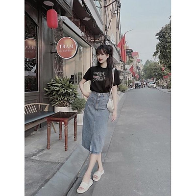 Chân Váy Jean Ngắn Chữ A  TieuThanhFashion  Online Friday 2023