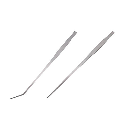 2PCS Aquarium Tweezers Stainless Steel Straight and Curved