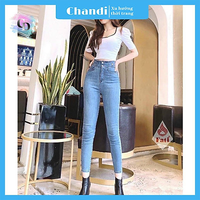 Quần jean nữ ống loe, dáng dài, cạp cao | Jeans Style