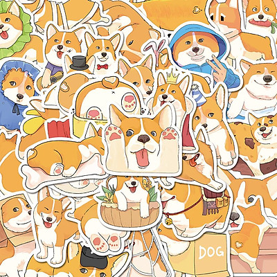 Mua Sticker chó corgi chibi hoạt hình cute trang trí mũ bảo hiểm ...