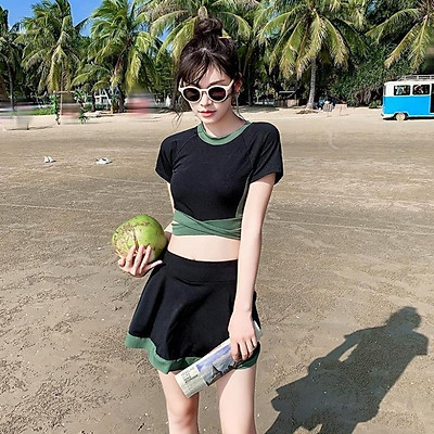 Lịch sử giá Bikini đi biển đồ bơi nữ kín đáo nhún ngực có tay dạng váy xòe  Bikini Vivi cập nhật 72023  BeeCost