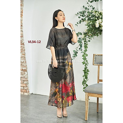 Đầm Lụa Hoa Đỏ  Thời Trang F2  Chuyên Linen Cao Cấp