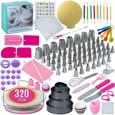Mua 320 PCS Cake Decorating Supplies Kit Cupcake Decorating Kit 48 ...
