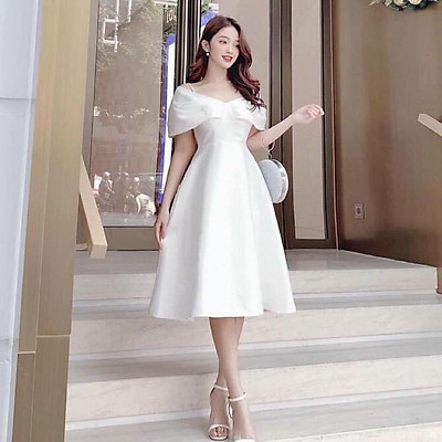 Đầm dự tiệc Mia Selena thiết kế hai dây kết hạt dễ thương TRắng  ĐẦM  CƯỚI ĐẦM DẠ HỘI VEST NỮ MIA SELENA